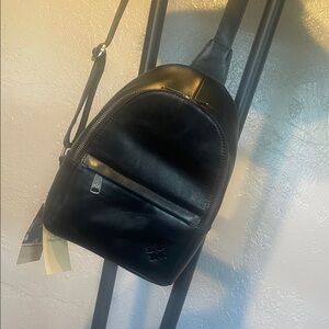 Black Leather Backpack